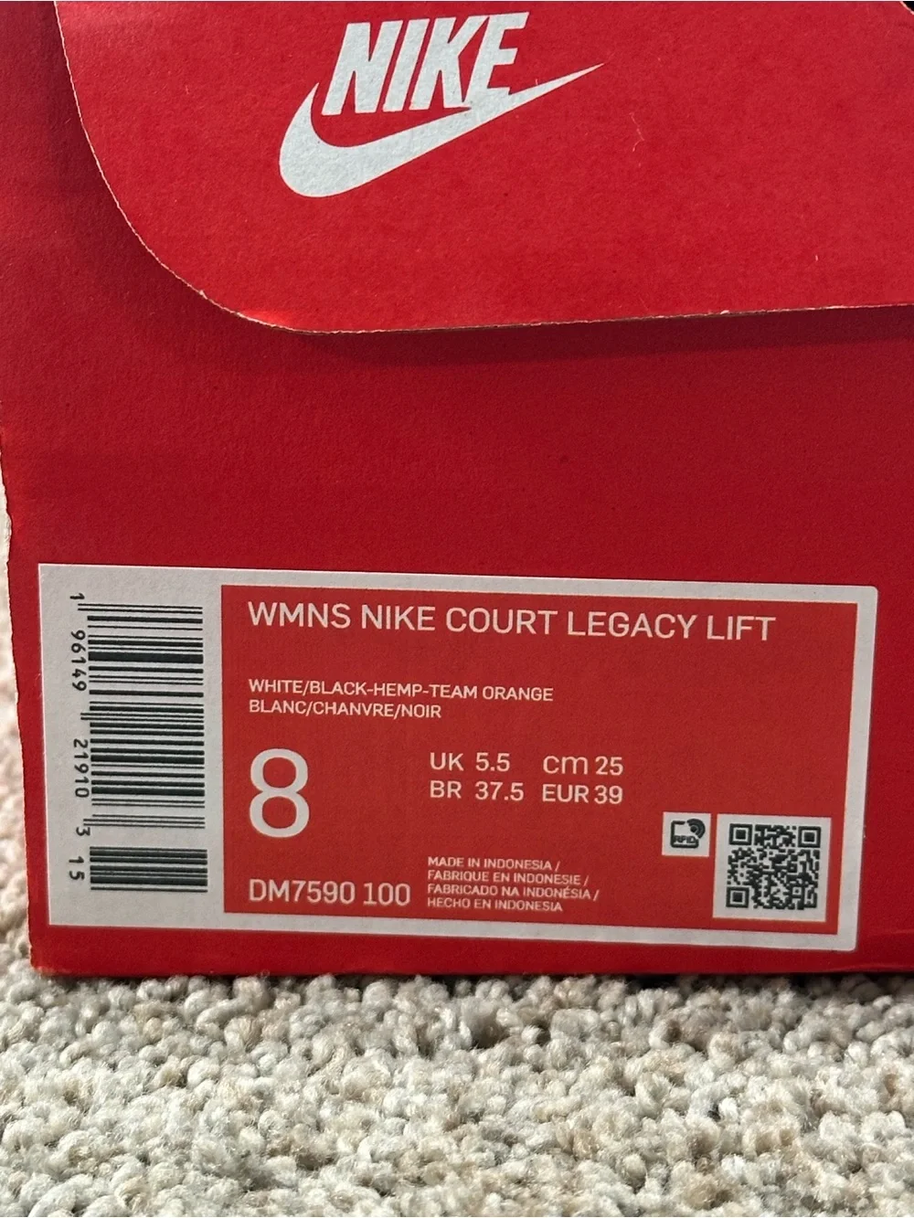 Nike Court Legacy Lift Shoes Women’s Size 8